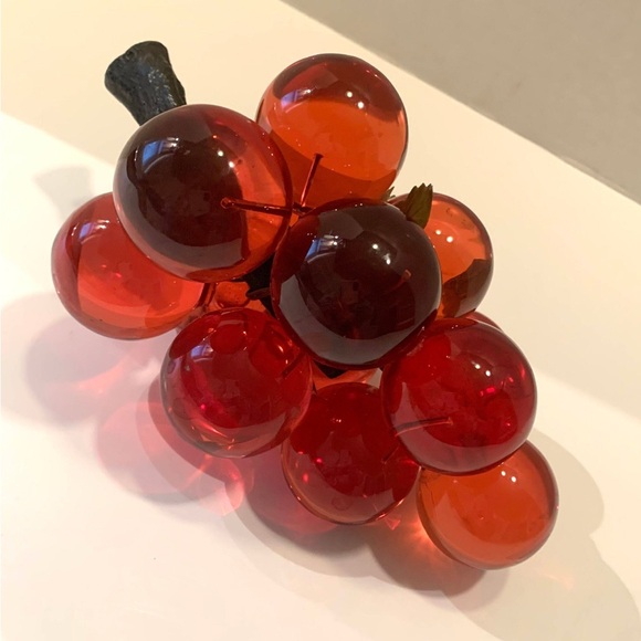 Vintage Other - Vintage Lucite Grape Cluster – Cherry Red